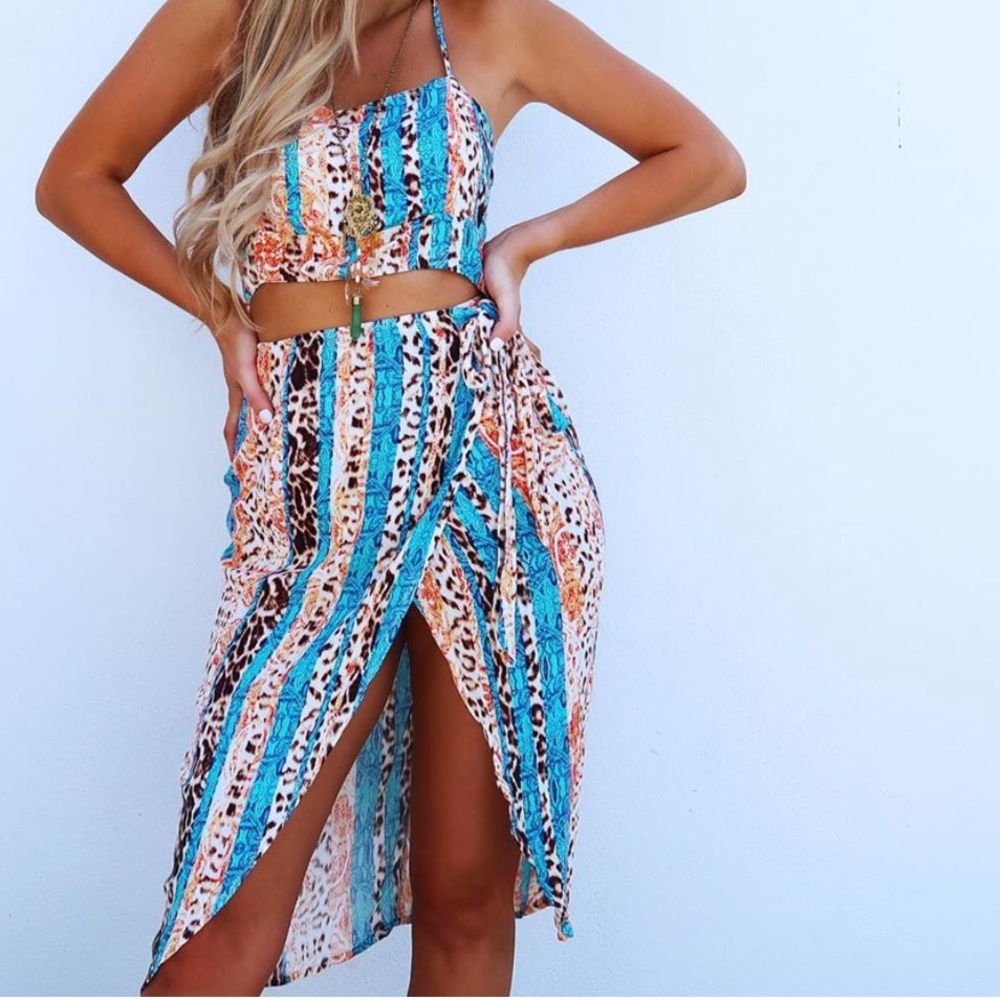 Leopard multi print dress